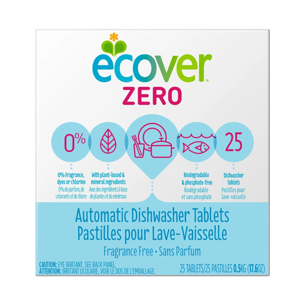 Ecover Automatic Dishwashing Tablets Zero, 25 Count, 17.6 Ounce