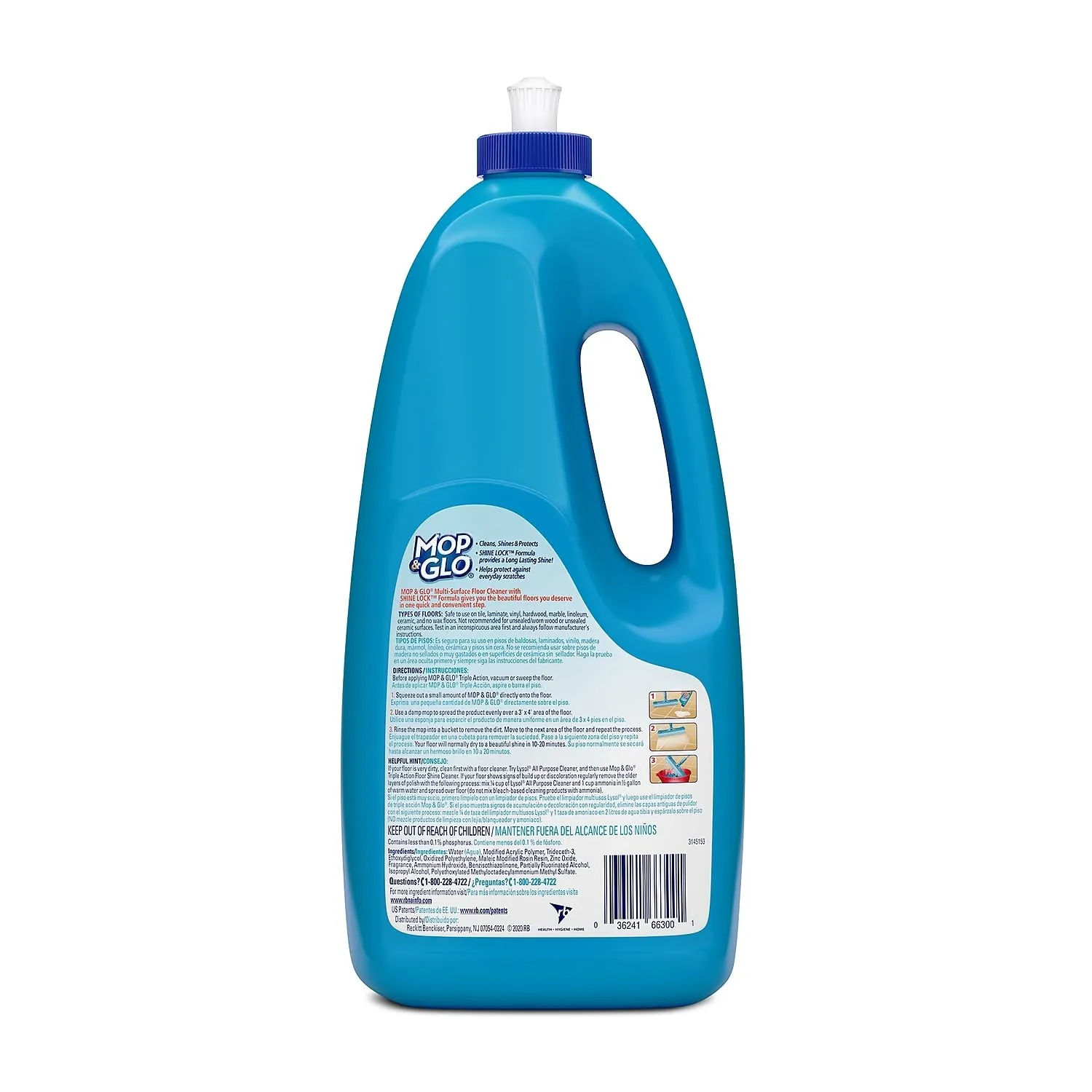 Mop & Glo Professional Multi-Surface Floor Cleaner, Fresh Citrus Scent, 64 Oz