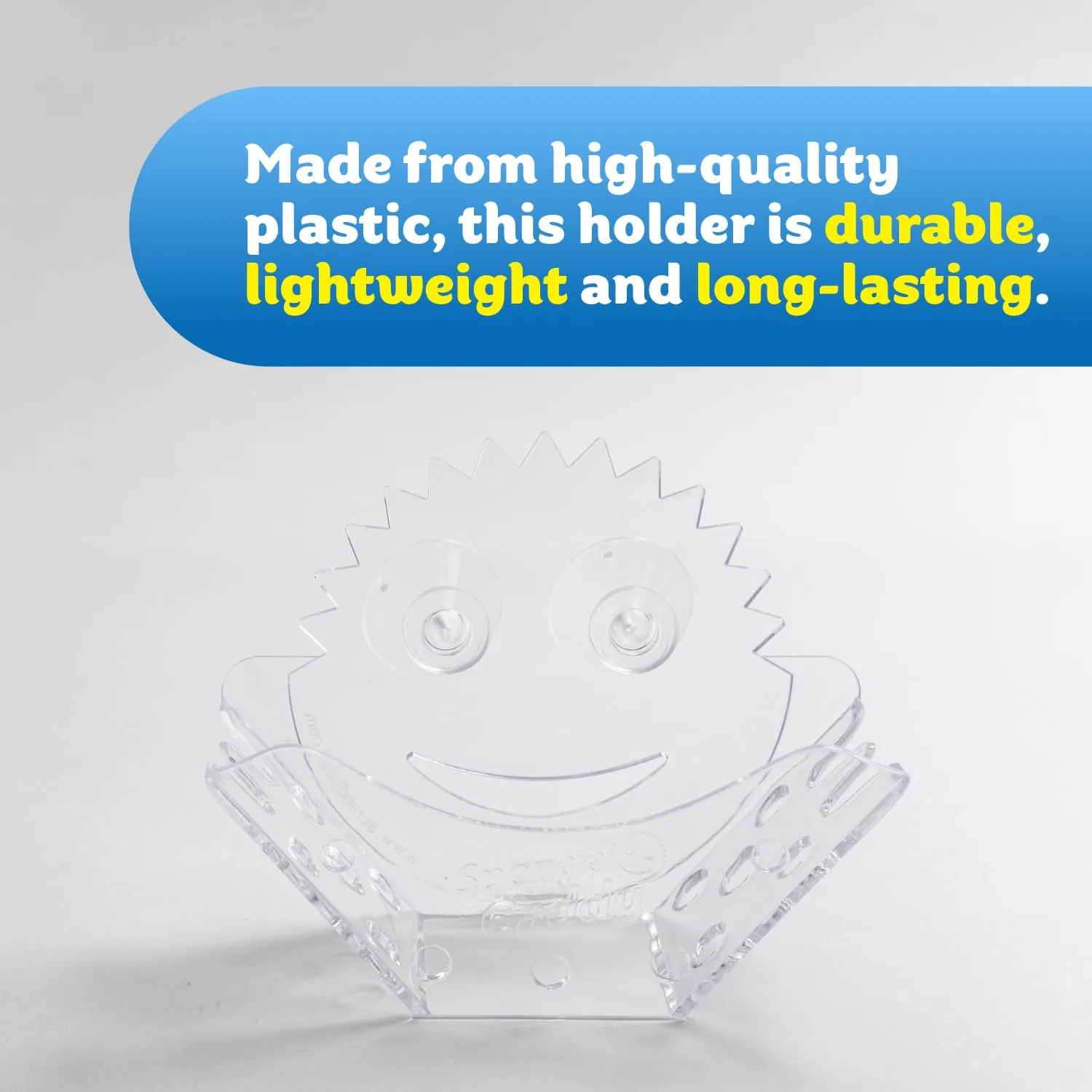 Scrub Daddy Sponge Holder - Sponge Caddy for Kitchen Organization - Self-Draining & Dishwasher Safe with Universal Suction (1 Count)