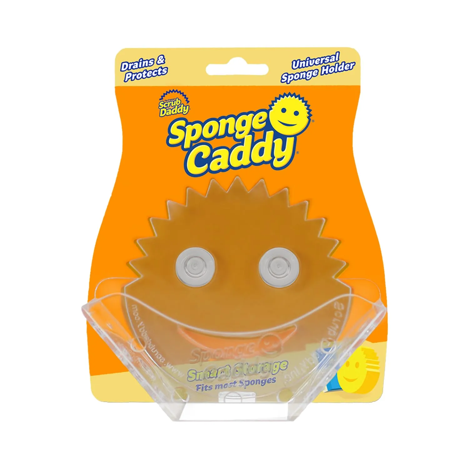 Scrub Daddy Sponge Holder - Sponge Caddy for Kitchen Organization - Self-Draining & Dishwasher Safe with Universal Suction (1 Count)