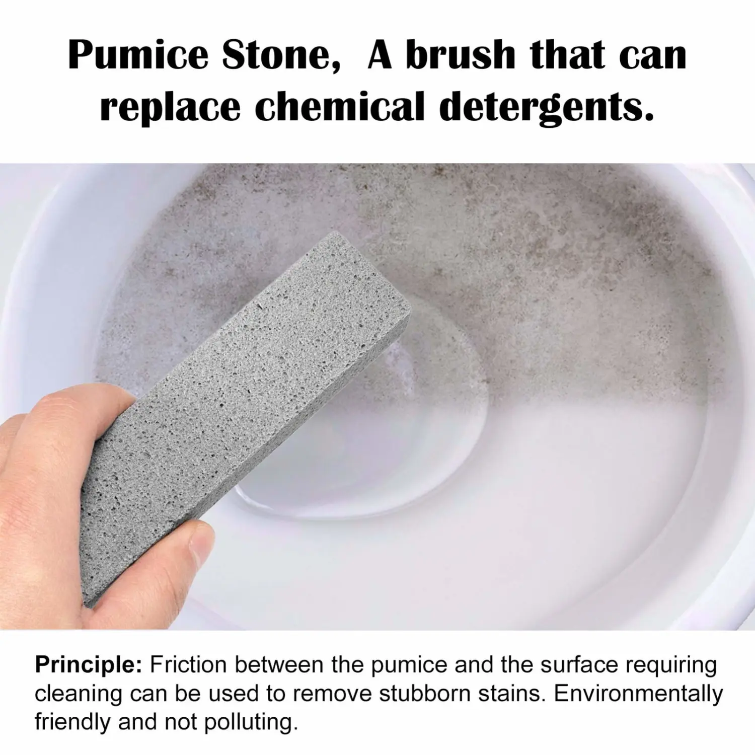 6 Pack Pumice Stone for Toilet Bowl Cleaning, Scouring Stick Remove Toilet Bowl Hard Water Rings, Calcium Buildup and Rust Suitable for Cleaning Toilet, Bathroom, Kitchen Sink, Grill（Gray