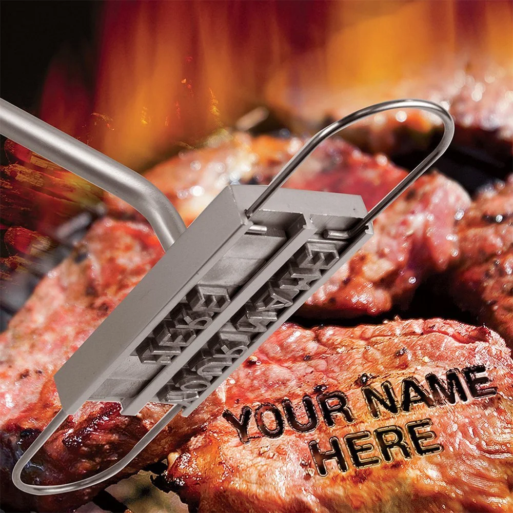 BBQ Meat Branding Iron with Changeable Letters Personalized Barbecue Steak Names Press Tool for Grilling Valentine for Gifts