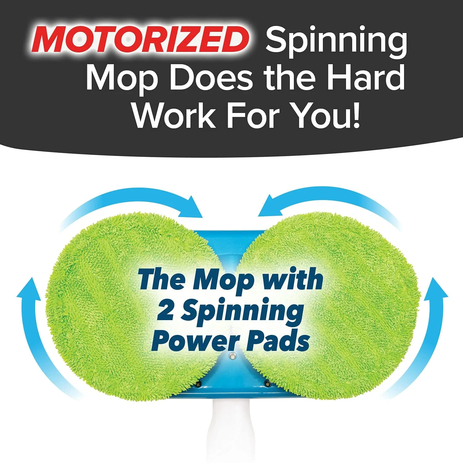 Floor Police Cordless Electric Mop, As Seen On TV, Self-Propelling Hardwood and Tile Floor Cleaner with Dual Spinning Mop Heads, One Mop with 6 Cleaning Pads