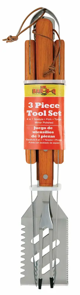 Mr Bar B Q 02295YNST 3-Piece Stainless Steel Tool Set