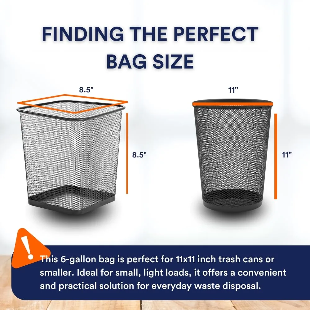 Plasticplace 6 Gallon Trash Bags, 0.7 Mil, White Drawstring Garbage Can Liners, 17" x 20" (200 Count)
