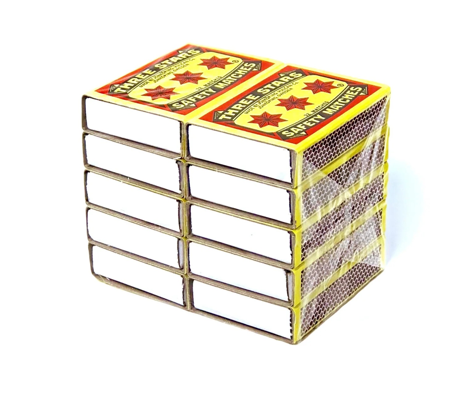 Swedish Match, Three Stars Safety Matches, 10 pack