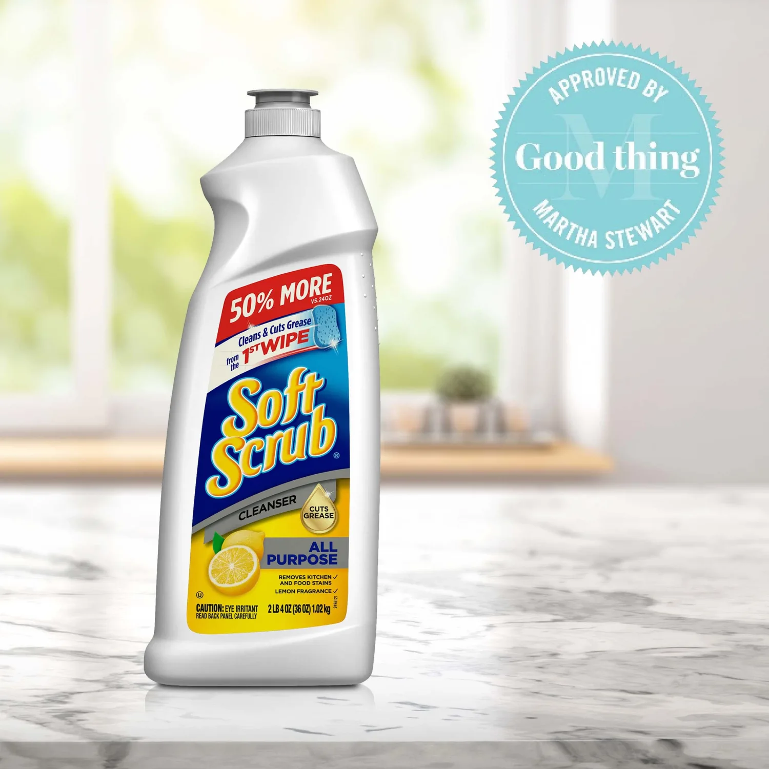 Soft Scrub All Purpose Commercial Surface Cleanser, Lemon, 36 Fluid Ounces