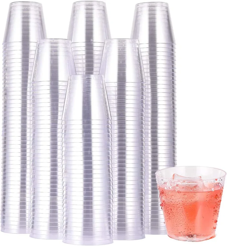 JOLLY CHEF 500 Pack Plastic Shot Glasses 1 oz Disposable Cups 1 Ounce Tasting Cups Party Cups Perfect for Thankgiving Halloween Christmas Parties