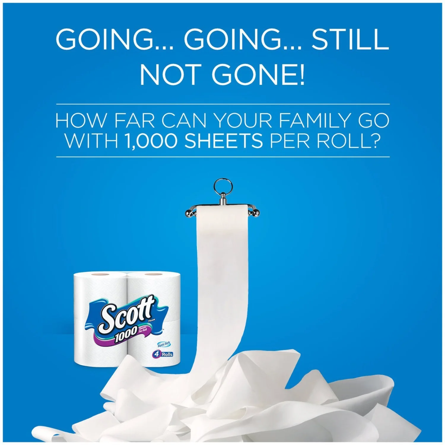 Scott Regular Roll Toilet Tissue, 1 Ply, White, 12 Rolls