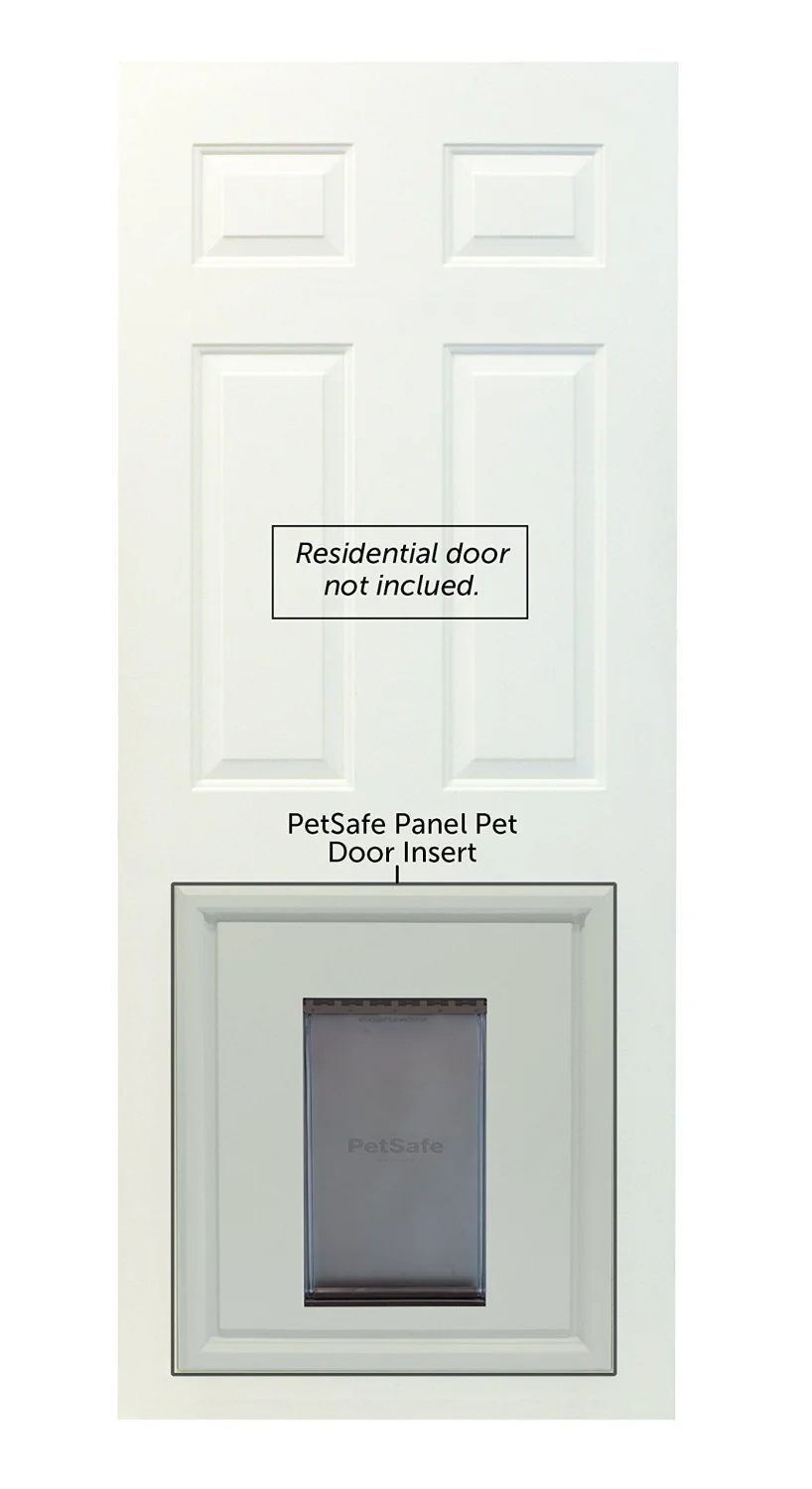 PetSafe Single Panel Replacement Pet Door Insert with Paintable Frame Specifically Designed for Panel Doors, Durable Plastic Frame, Snap-On Closing Panel, Up to 220 lbs