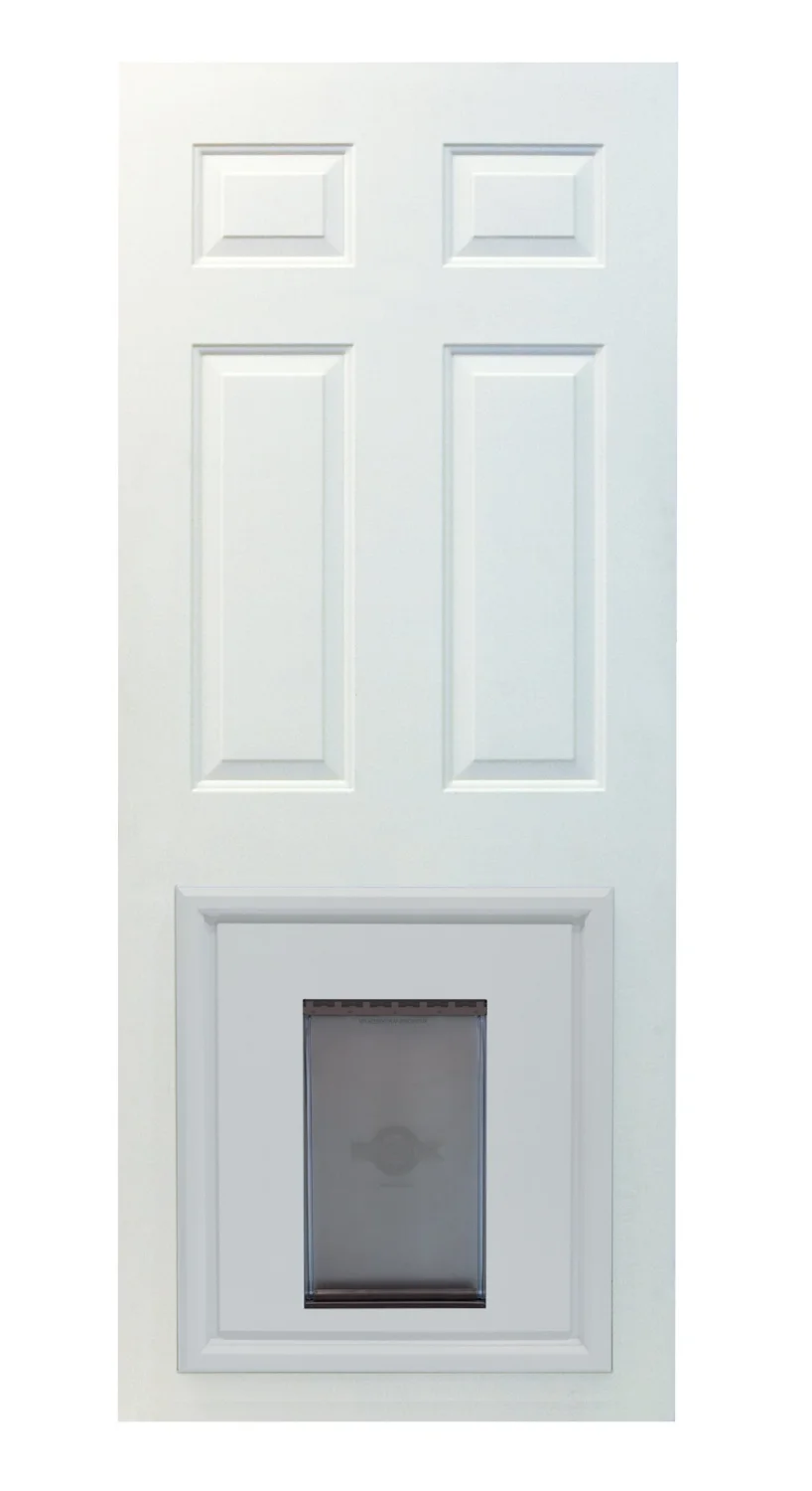 PetSafe Single Panel Replacement Pet Door Insert with Paintable Frame Specifically Designed for Panel Doors, Durable Plastic Frame, Snap-On Closing Panel, Up to 220 lbs