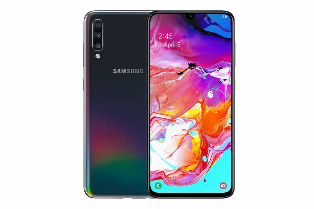 Samsung Galaxy A70 SM-A705F/DS Dual-SIM (128GB ROM, 6GB RAM, 6.7-Inch, GSM Only, No CDMA) Factory Unlocked 4G/LTE Smartphone - International Version (Black)