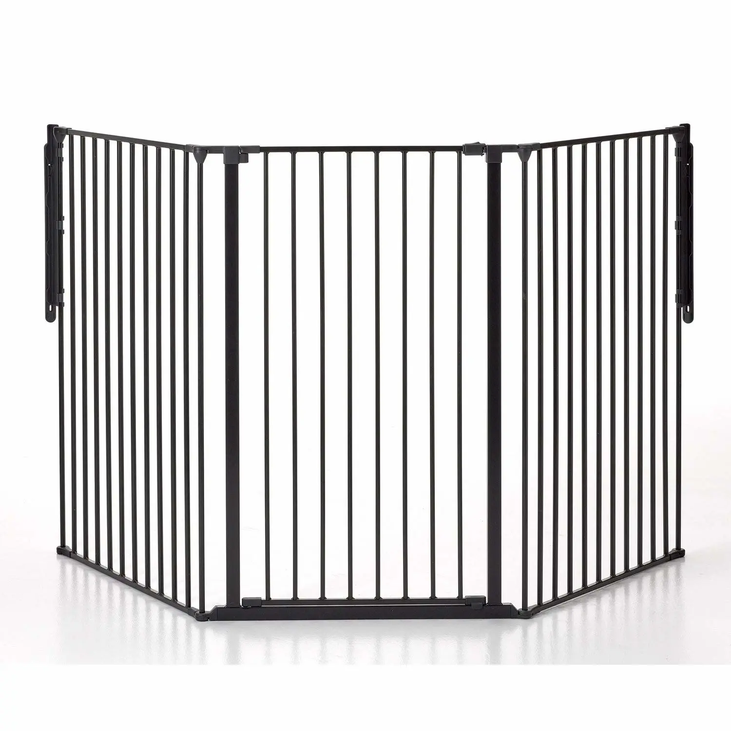 Scandinavian Pet Design 50516-2600 Flex Large and Extra Tall Adjustable 35 to 88 Inch Wide 41 Inch Tall Wall Mounted Metal Pet Safety Gate, Black