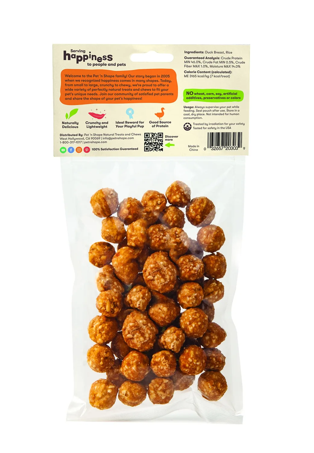 Pet 'n Shape Duck 'n Rice Balls Dog Treats - 3.5 Ounce