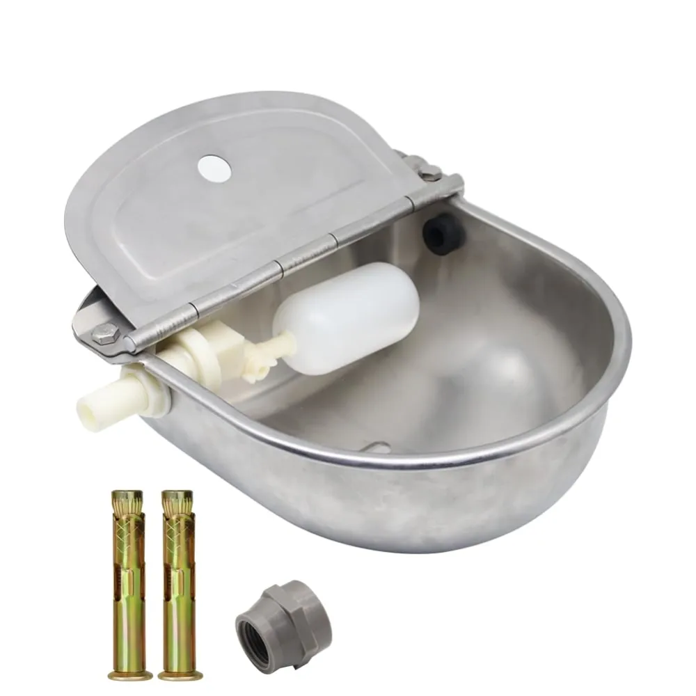 Automatic Dog Feeder Trough Bowl Dispenser Waterer for Pet Dog Horse Cattle Goat Sheep Water Stainless Steel Farm Tool