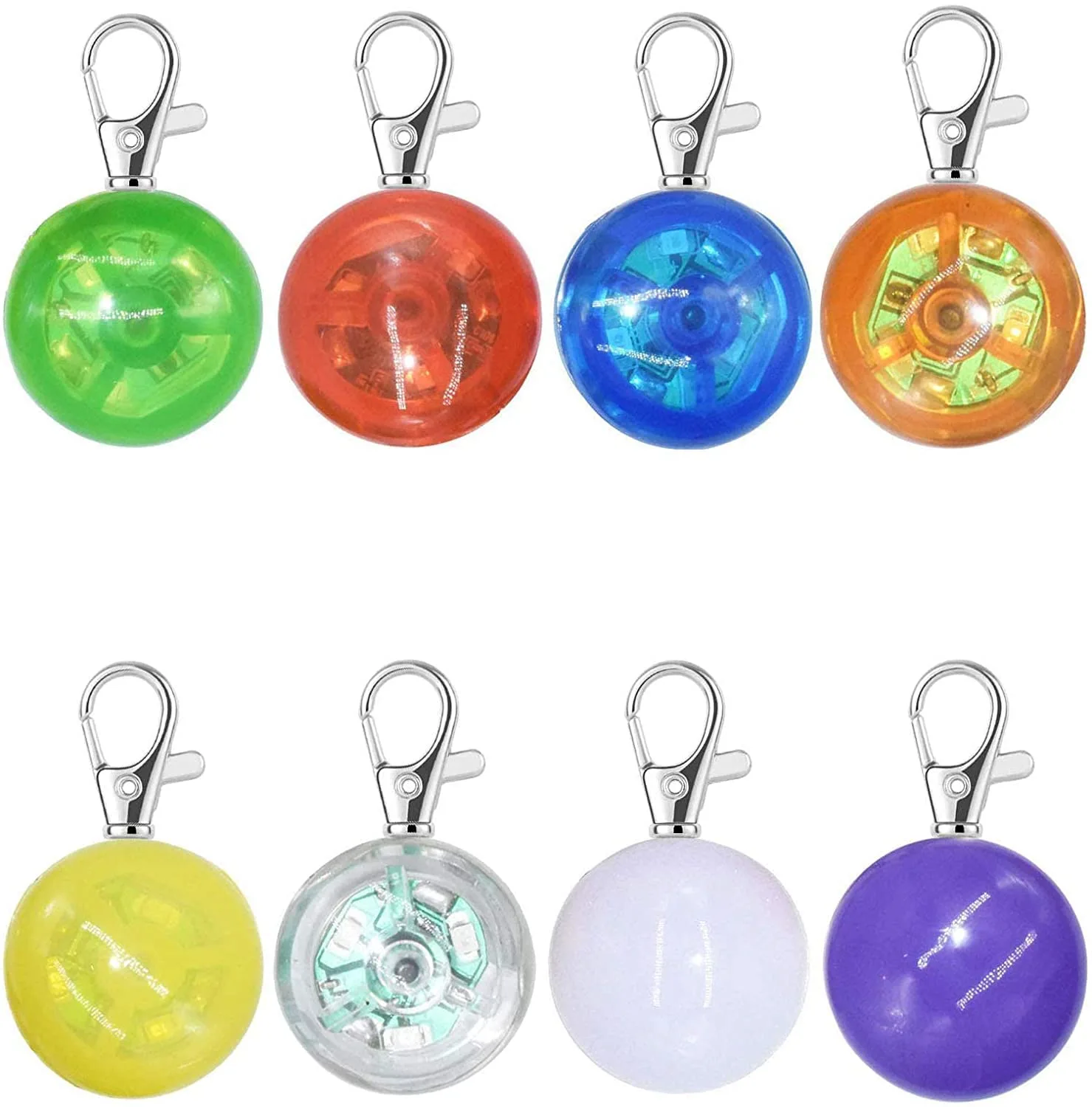 XIAOJUAN 8 Packs LED Dog Collar, LED Light Up Clip-on Dog Collar Light, Dog Lights for Night Walking,Waterproof Dog Night Light,for Large Medium Small Cats Pet,Running, Camping, Climbing, Bike
