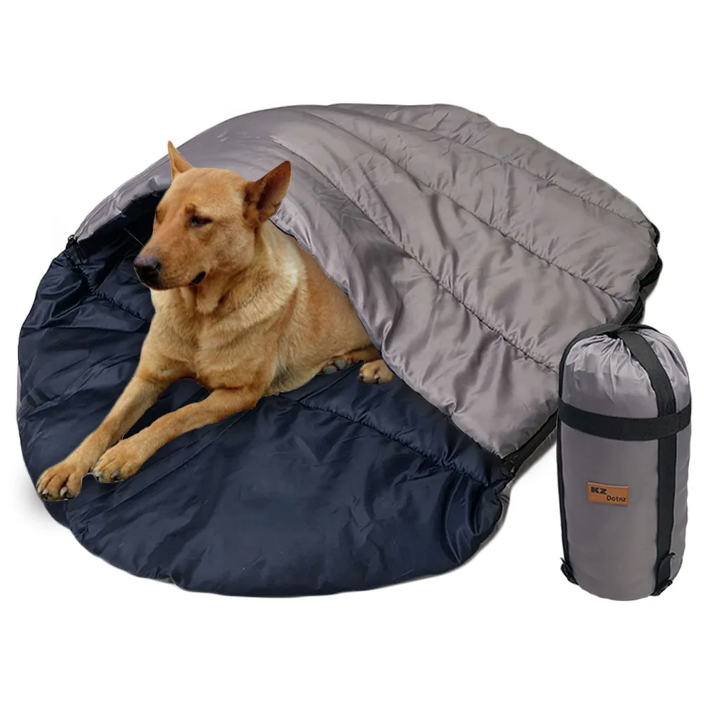 Soft Warm Dog Sleeping Bag, Large Portable Waterproof Camping Pet Bed, Packable Dog Bed for Camping, Hiking, Indoor Use