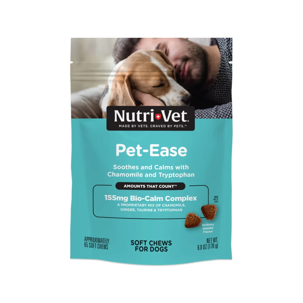 Nutri-Vet Pet-Ease Soft Chews for Dogs - Vet Formulated with Chamomile and Tryptophan to Soothe and Calm Dogs - 6.0 oz