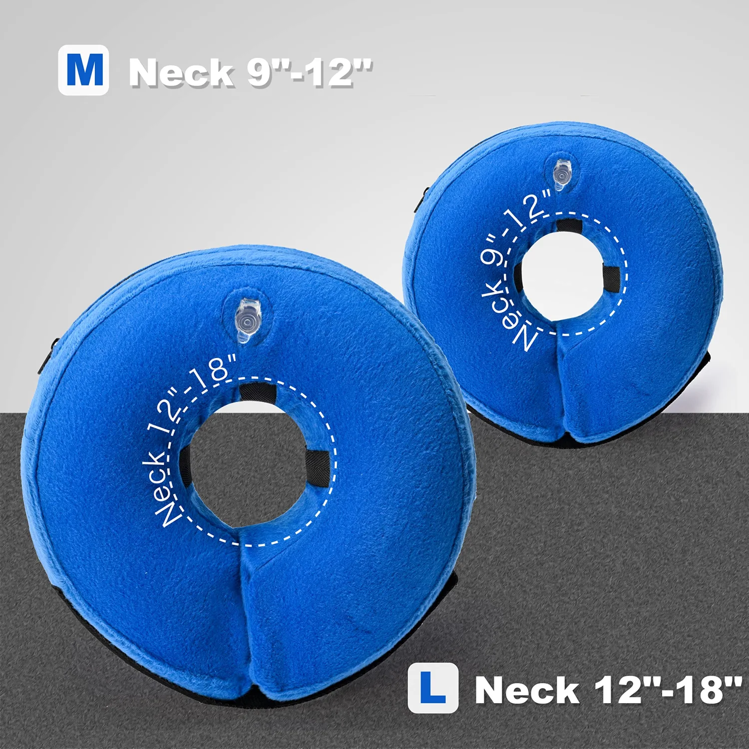 YEUCA Inflatable Cone for Dog and Cat Soft Pet Protective Recovery E-Collar for Medium Dogs After Surgery (Medium Size)