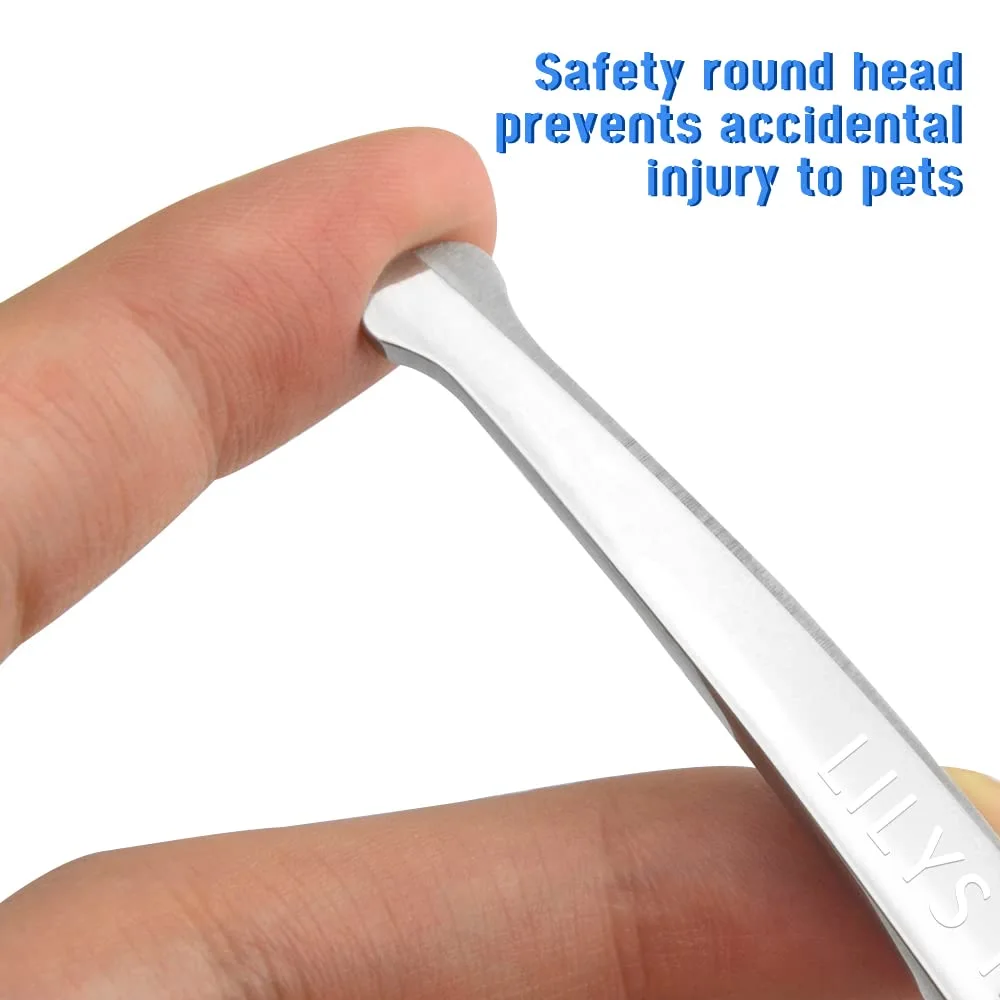 LILYS PET 6.5" Right-handed Pet Round-Tip Grooming Stainless steel Safety Grooming for Dogs and Cats (Curved Scissor)