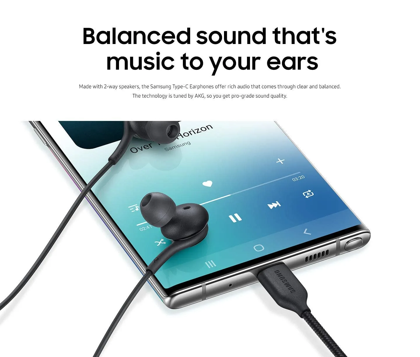 Samsung EO-IC100BBEGUS Corded Type-C Earphones, Black (Renewed)