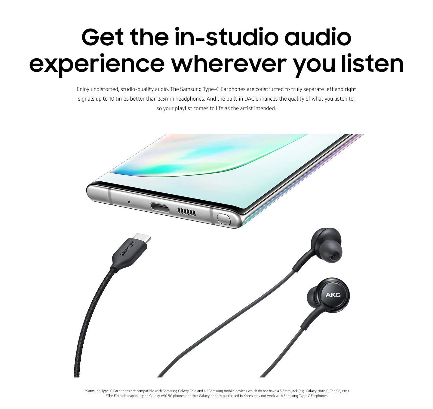 Samsung EO-IC100BBEGUS Corded Type-C Earphones, Black (Renewed)