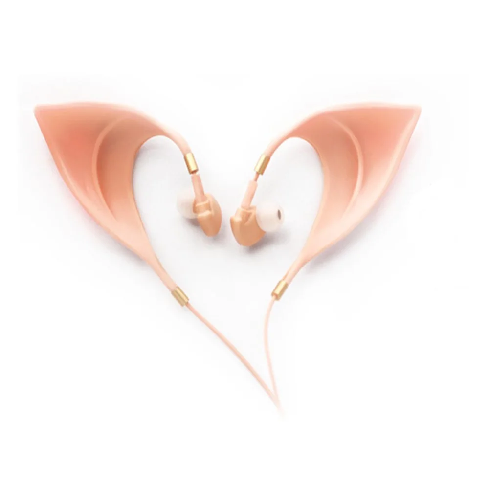 Elf Earbuds Headphones - Elegant Elves Ear Design Ultra-Soft Corded Earphone Perfect Sound Quality Fairy's Adorable Cosplay Headset Spirit Costume Accessories