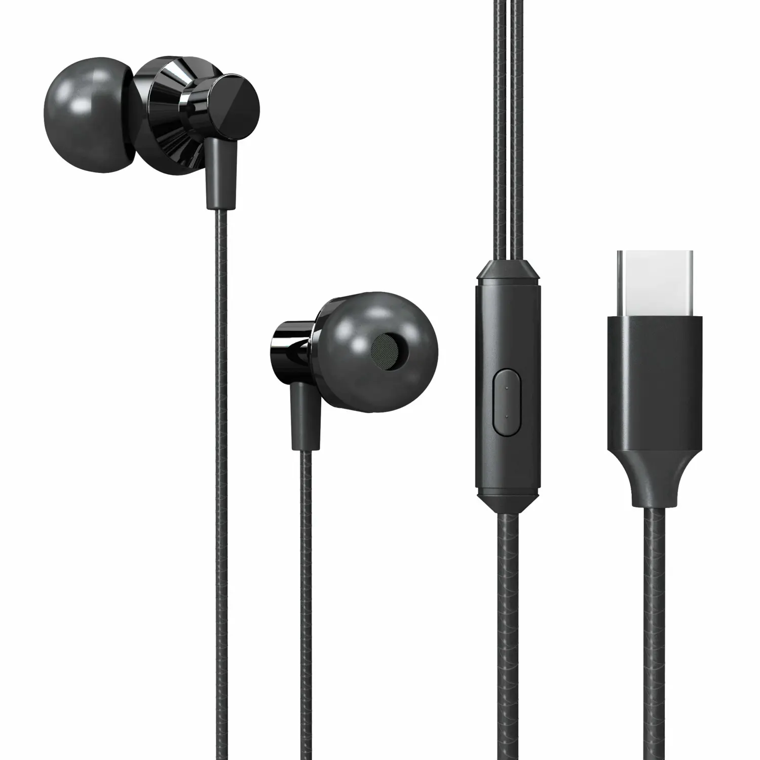 OLOR USA Earbuds Wired Headphones - in-Ear Type C Earphones Noise Isolation Tangle Free HiFi Bass Stereo Built-in Microphone Mic with S/M/L Ear Bud Tips