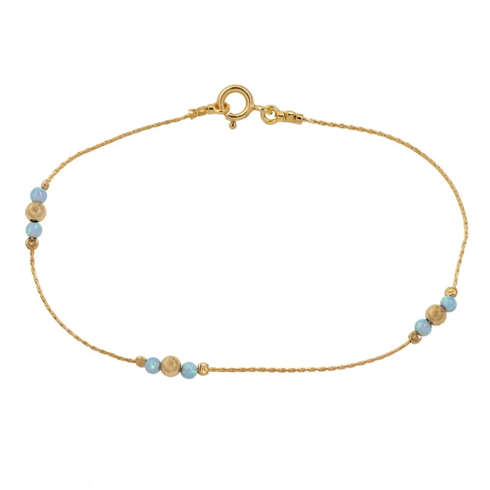 Opal Anklet,Ankle bracelet,Opal Jewelry,Gold Anklet,Beach Anklet,Dainty Anklet,Gift for Her