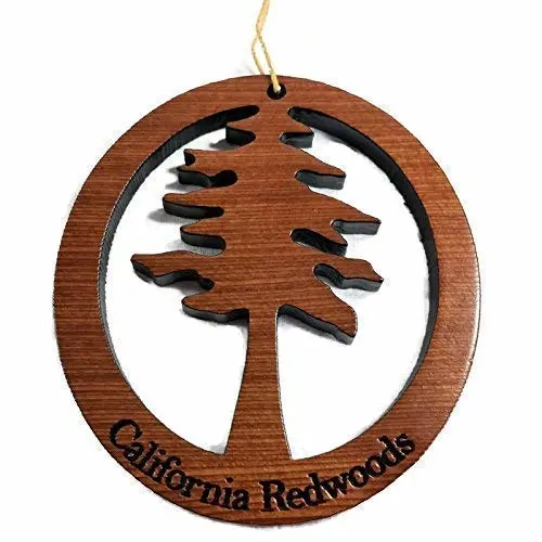 Redwood Tree Christmas Ornament Made in USA California Redwood Handmade