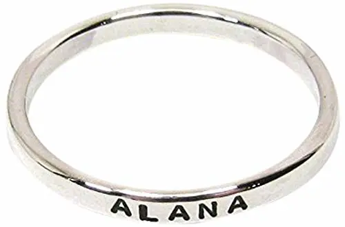 Personalized Sterling Silver Ring, Stacking Rings - 2.4 mm wide