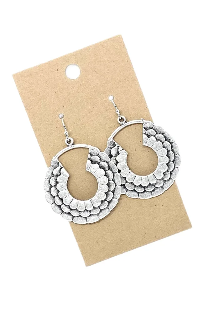 Antique Silver Floral Hoop on Sterling Silver Earrings Boho Women Handmade Sundance Dreams Designs