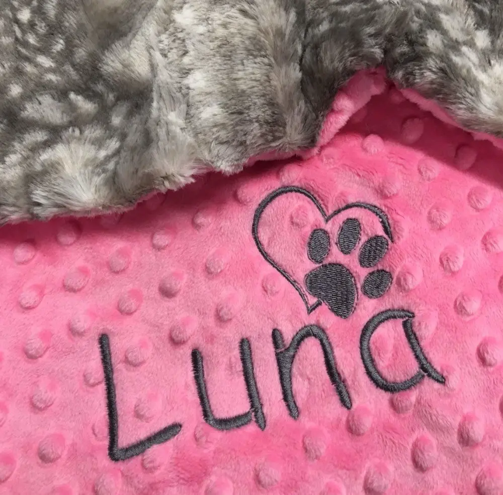 Puppy Blanket, Personalized Dog Blanket, Gray Paw Print Blanket, Puppy Gift, Dog Christmas Gift, personalized dog blanket, Dog Crate Blanket, charcoal fawn