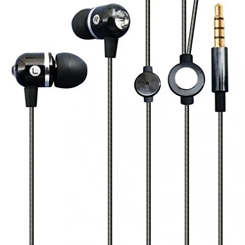 Hi-Fi Sound Earbuds Hands-Free Earphones w Mic Sleek Metal Headphones Headset Wired 3.5mm for Zinc Kindle, DX, Fire, Fire HD 6 8.9 - HD 7 8 10 - Fire Kids Edition - Kindle Fire HDX, HDX 7, HDX 8.9