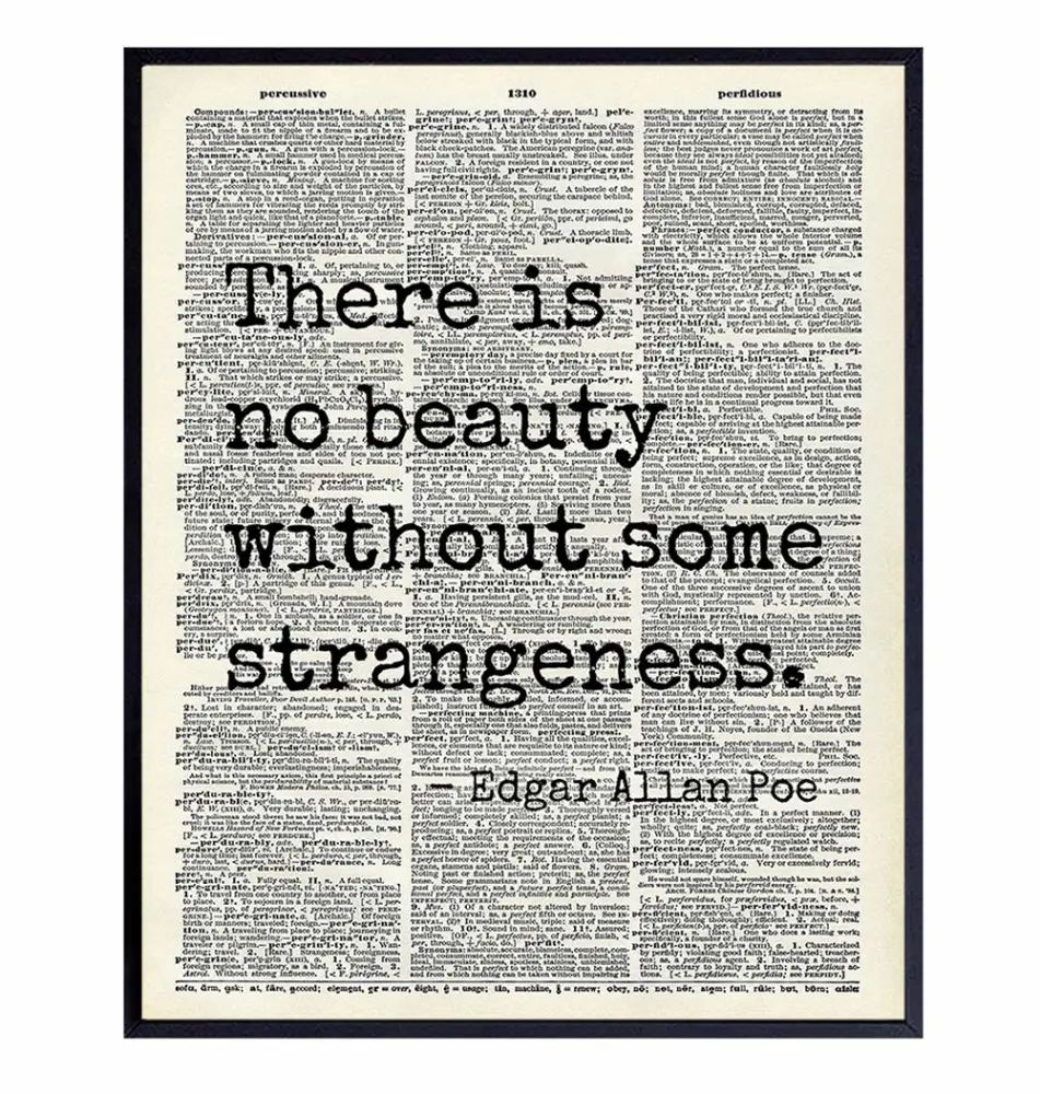 Edgar Allan Poe Quote 8x10 Dictionary Art Wall Decor Picture - Upcycled Vintage Retro Decoration for Home, Office, Apartment, Living Room, Bedroom, Bathroom - Gift for Poetry Fans