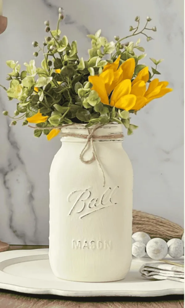 Centerpieces for Baby Shower Decor, Baby Shower Centerpiece Decorations, Bridal Shower Centerpieces for Bridal Shower, Centerpieces with Sunflowers CUSTOMIZE Jar Color; Flowers Optional, Quart 32oz.