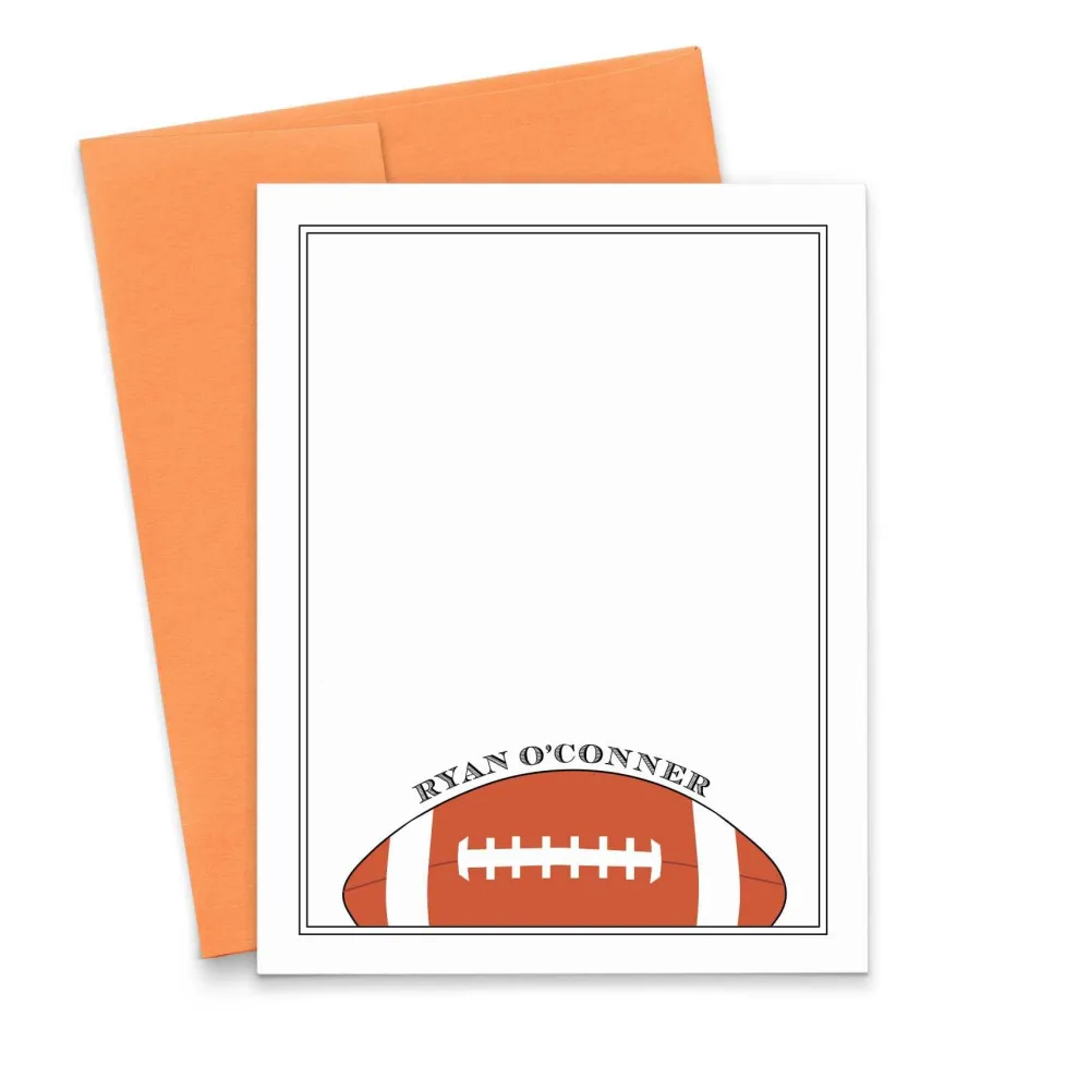 Football Personalized Stationery set, Boys Personalized Thank You Card Boys, Boys Personalized Thank You Note Cards, Football Stationery, Your Choice of Colors and Quantity