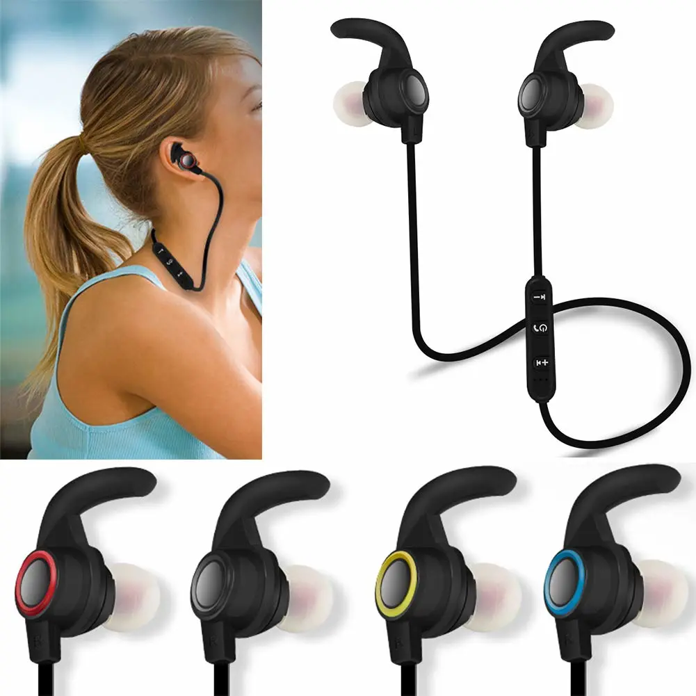 schicj133mm Portable Ergonomic Design Magnetic Wireless Mini Bluetooth 4.1 Earphone Stereo Sports in-Ear Mic Headphone for Running, Office, Fitness, Travel，Riding Blue