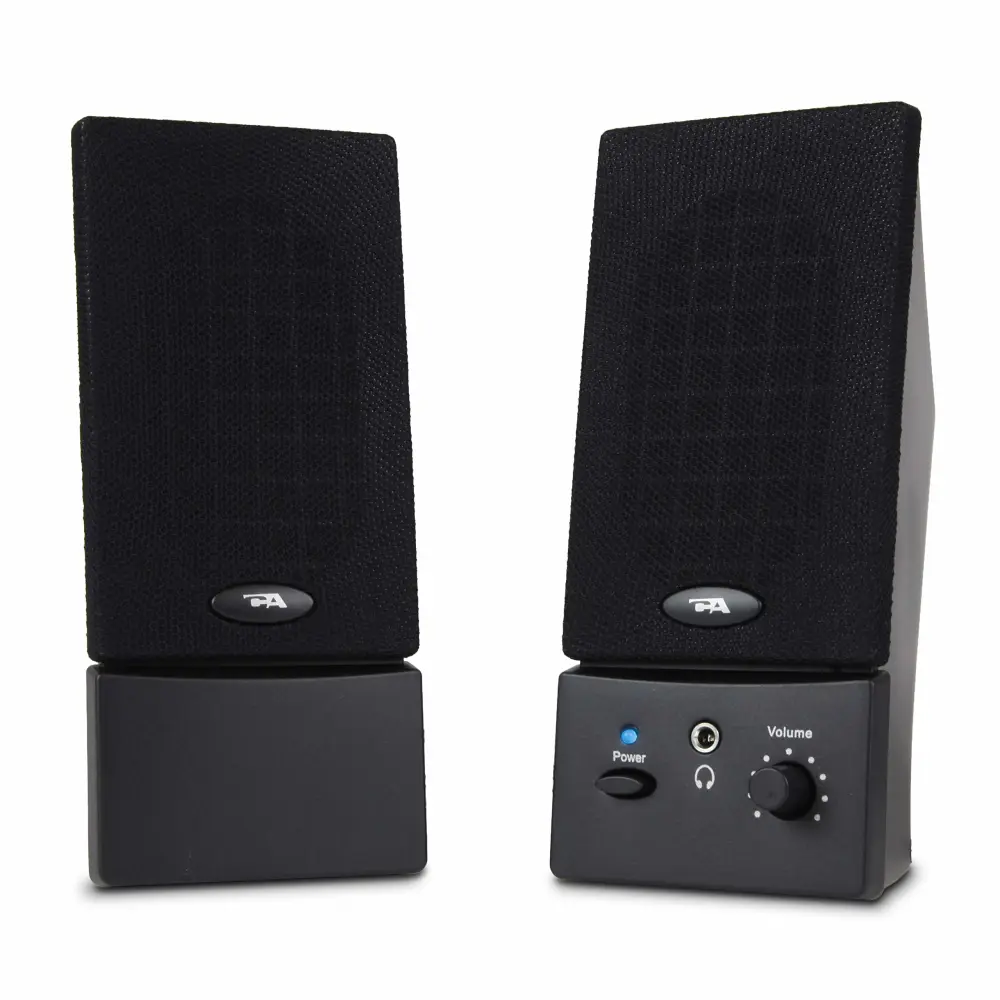 Cyber Acoustics USB Powered 2.0 Desktop Speaker System with 3.5mm Audio for Laptops and Desktop Computers (CA-2016), Black