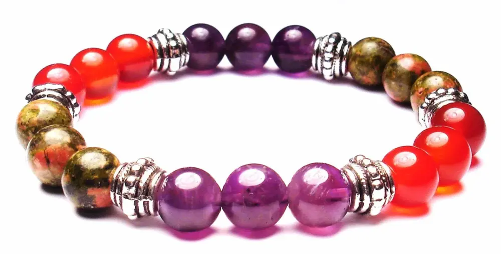 ENDOMETRIOSIS RELIEF 8mm Crystal Healing Gemstone Intention Bracelet