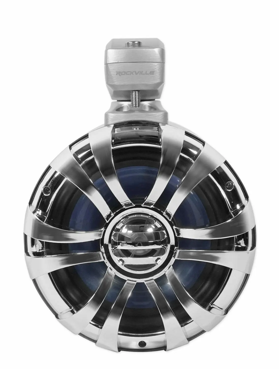 Rockville WB65 2 x 6.5 600w Metal Marine Wakeboar.d Tower Speakers + Swivel Brackets, 2 Pack, Stainless Steel