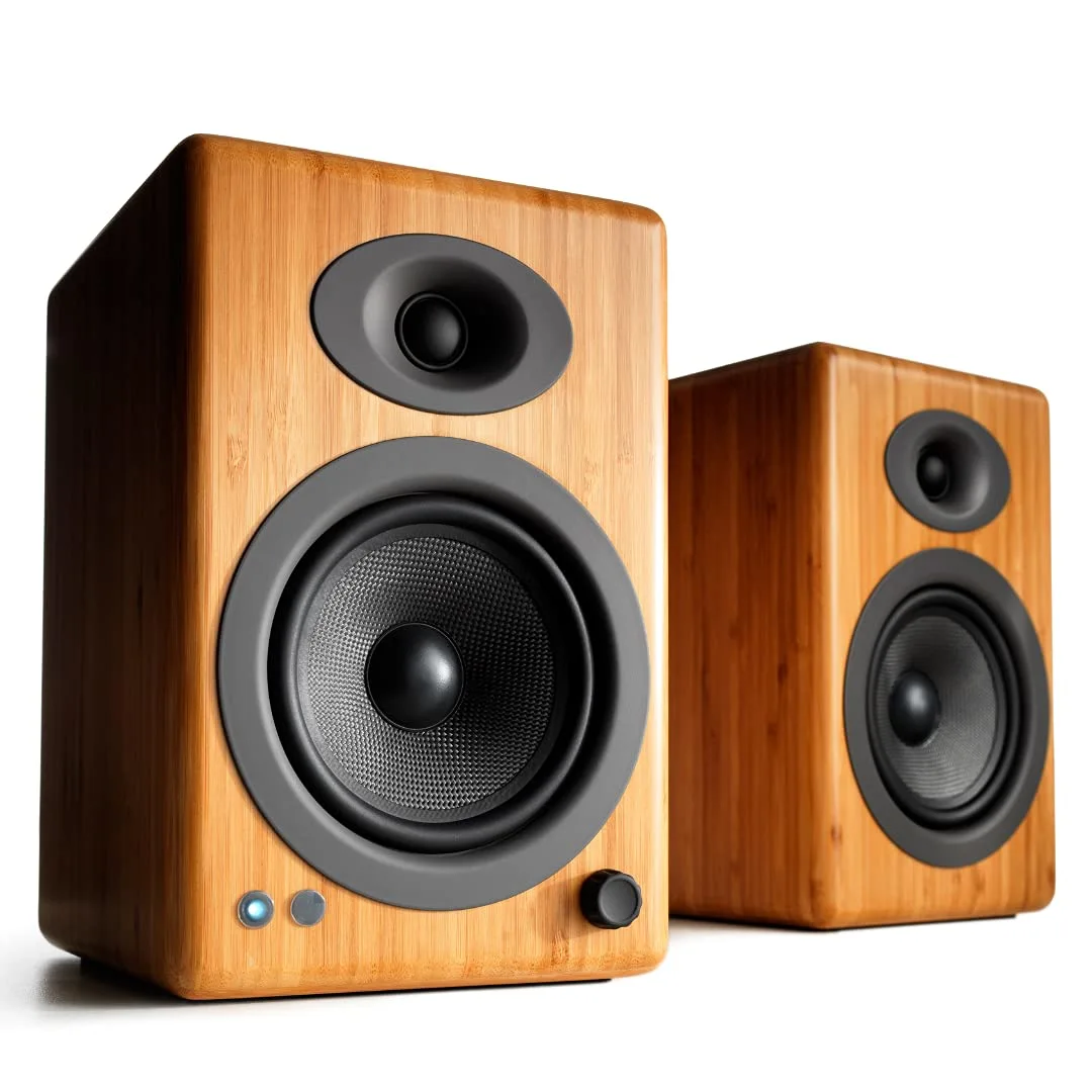 Audioengine A5+ Wireless Bluetooth Bookshelf Speakers - Premium 150W Stereo Speakers for Music, Gaming, Turntables, Home Theater Systems - Powerful Studio Monitors