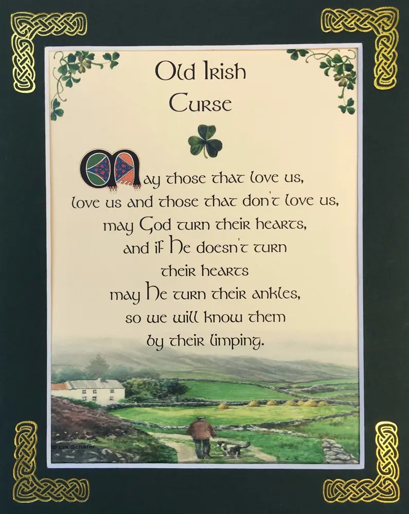 Old Irish Curse - 8x10 Irish Saying with Green Matting