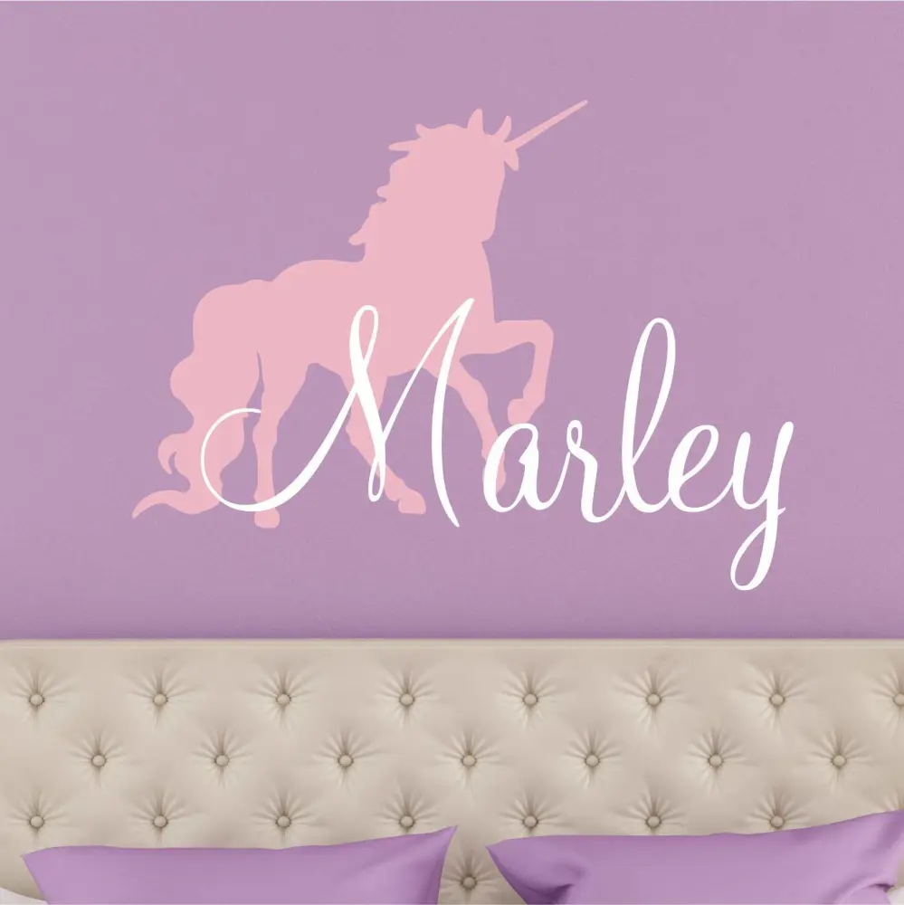 Unicorn Name Wall Decal - Custom Name Unicorn Decal - Girls Name Decal - Personalized Name Unicorn Wall Decal Nursery Decal - Girls Room Decal