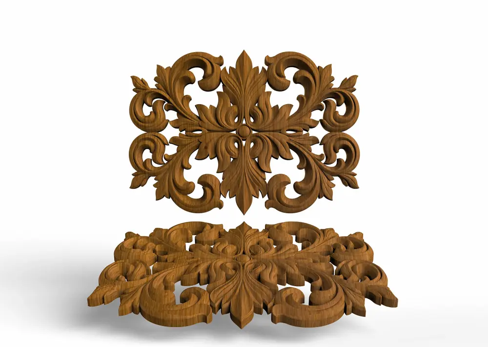 4" Furniture Wood Appliques Onlay Decor 120 Wood carved rosettes Applique furniture decor DIY Furniture Trim Supplies bed pediments