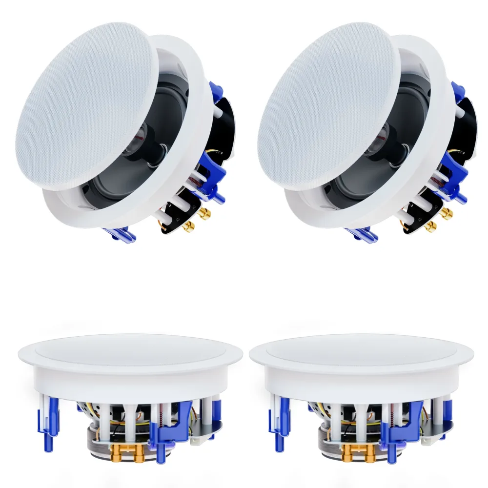 Herdio 6.5'' 640Watts 2-Way Bluetooth Ceiling Speakers Package Great for Home Theater System, Living Room,Office,Flush Mount Wired(4 Speakers)