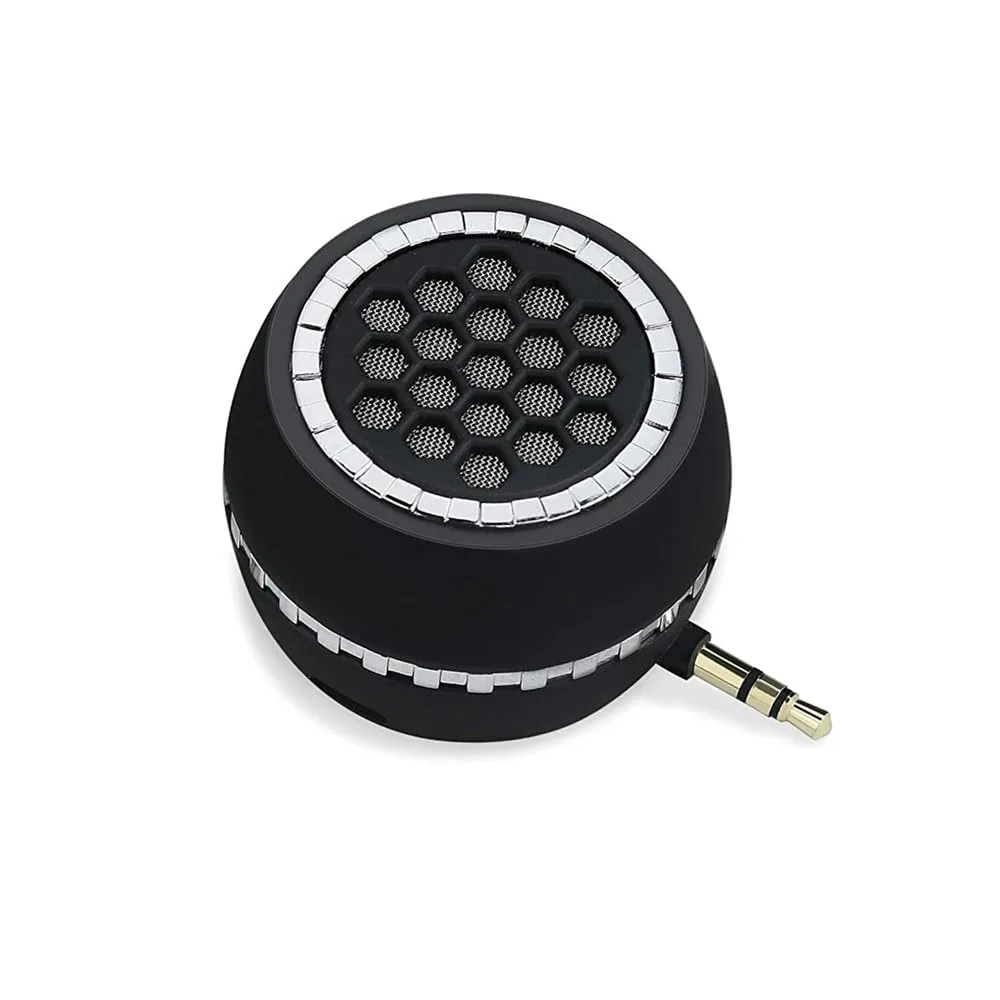 Leadsound Portable Speaker, Crystal 3W 27mm 8Ω Mini Wireless Speaker with 3.5mm Aux Audio Jack Plug in Clear Bass Micro USB Port Audio Dock for Smart Phone, for Pad, Computer (Black)