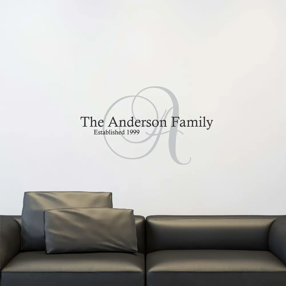 Custom Family Name Wall Decal - Personalized Name Wall Sticker - Custom Name Wall Sign - Monogram Stencil