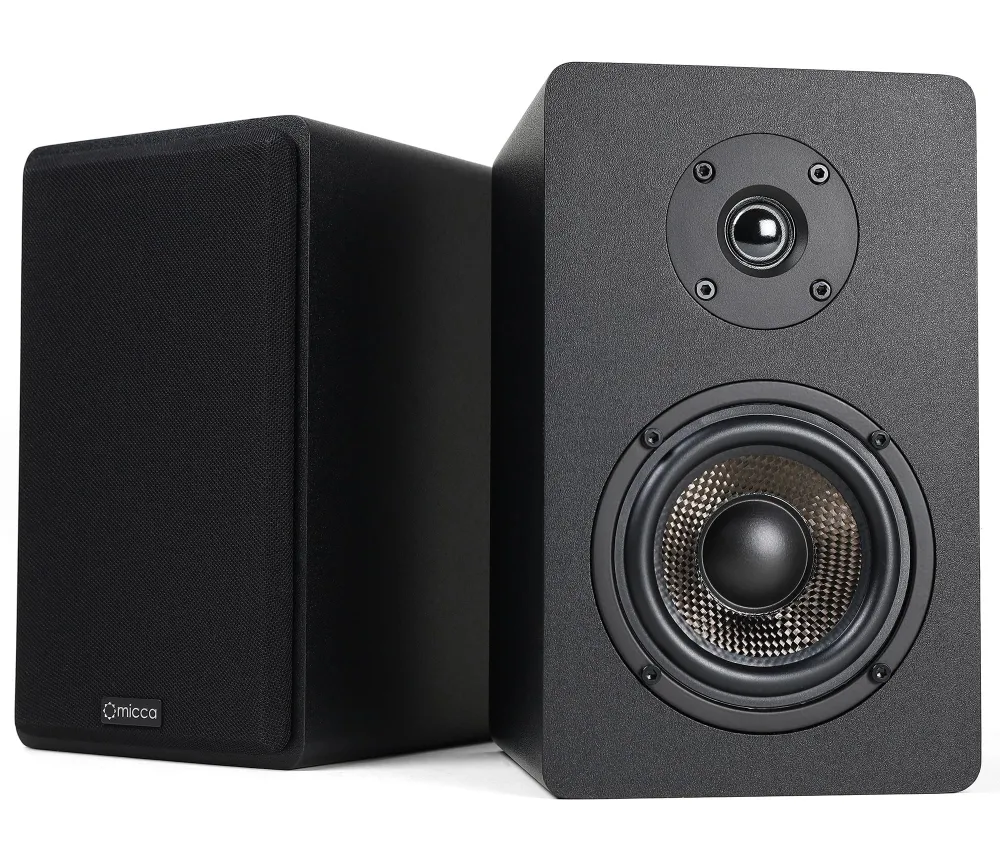 Micca MB42X Advanced Bookshelf Speakers for Home Theater Surround Sound, Stereo, and Passive Near Field Monitor, 2-Way (Black, Pair)