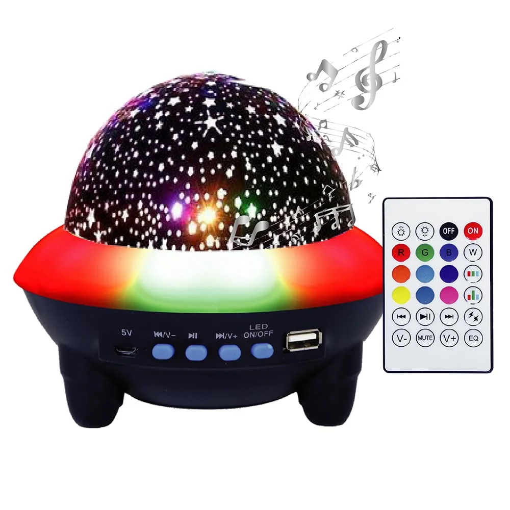 Starlight Sounds Wireless Bluetooth Speaker with LED Night Light Star Projector for Kids & Adults